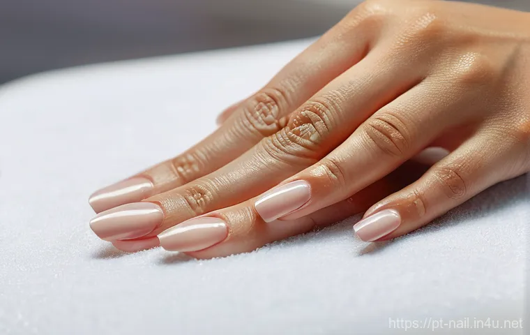 젤 네일 리필 주기와 관리법 - **Prompt 1: Professional Gel Nail Refill Session**
"A close-up shot of a client's hands during a...