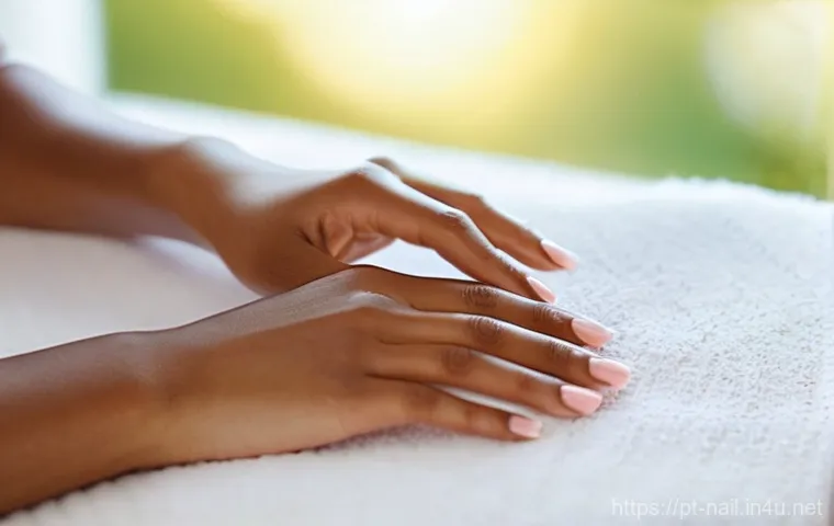 젤 네일 리필 주기와 관리법 - **Prompt 1: Professional Gel Nail Refill Session**
    "A close-up shot of a client's hands during a...