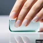 Home 20 유리 손톱 파일과 메탈 파일 차이 - A close-up image of a delicate hand holding a smooth glass nail file, showing its sleek, translucent...